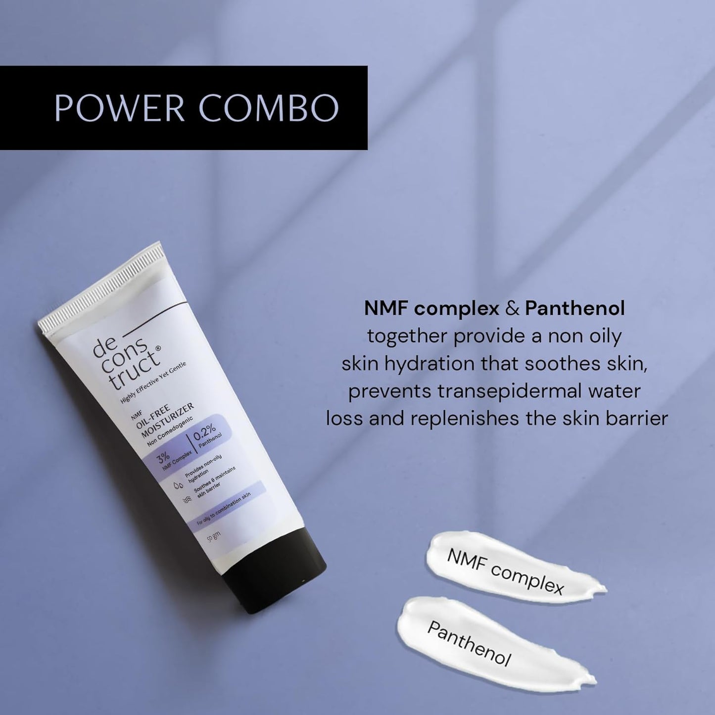 Deconstruct Oil-Free Moisturizer For Oily Skin | 3% NMF Complex + 0.2% Panthenol , 50 gm