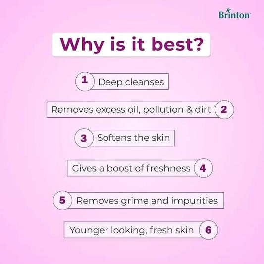 Brinton UV Doux Face Cleanser, Cetyl & Stearyl Alcohol, Niacinamide, Hyaluronic Acid, Jojoba Oil, 125 ml