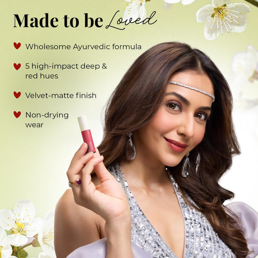 Just Herbs Herb Enriched Matte Liquid Lipstick, Set of 5, Deeps and Reds