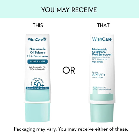 WishCare 5% Niacinamide Oil Balance Fluid Sunscreen SPF 50 PA++++, 50 gm