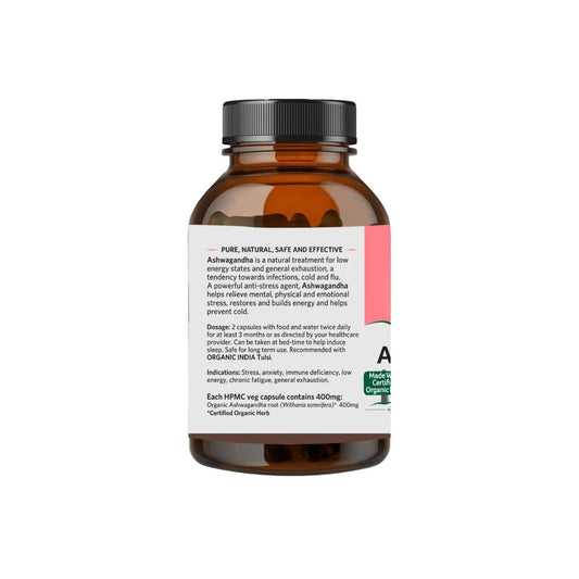 Organic India Ashwagandha Capsules - 180 Veg Caps