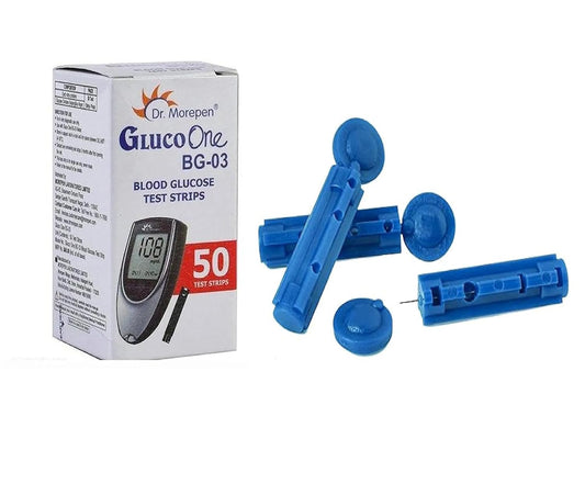 Dr. Morepen Gluco one BG03 50 strips with life rehabs 50 lancets Health Care Appliance Combo