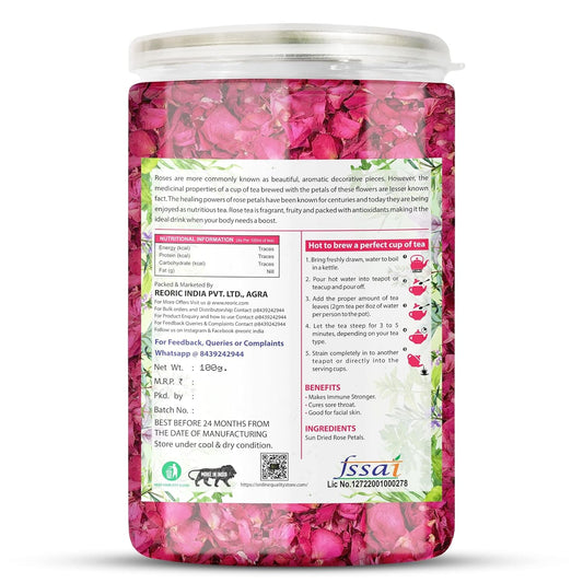 Bralcon Organic Rose Flower Tea, 100 gm, Pure Persian Rose Petals