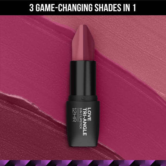 Staze 9to9 3 in 1 Lipstick | 3 Unique Shades in 1 | 12 HRS Long Lasting, Transferproof | Non-drying Formula with Intense Color Payoff | 04 Nude Orchid | 3.8 g