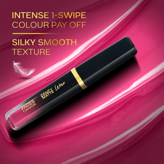 FACESCANADA Comfy Matte Wow Liquid Lipstick - Fuschia Fun 06, 3.8Ml | One Swipe Application | Highly Pigmented