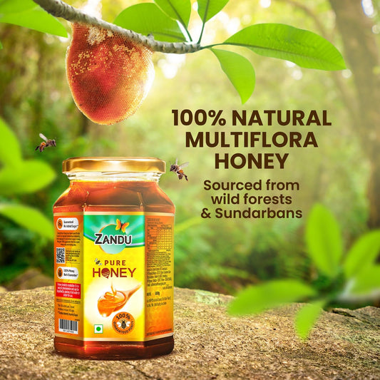 Zandu Pure Honey, No Added Sugar, 500gm