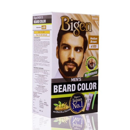 Bigen Mens Beard Colour Natural Black B105, 40 gm
