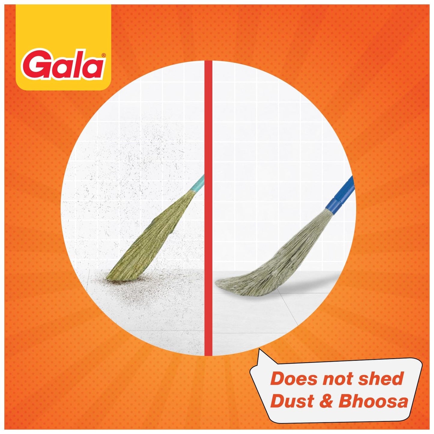 Gala No Dust Broom For Floor Cleaning, Made of washable Fibers