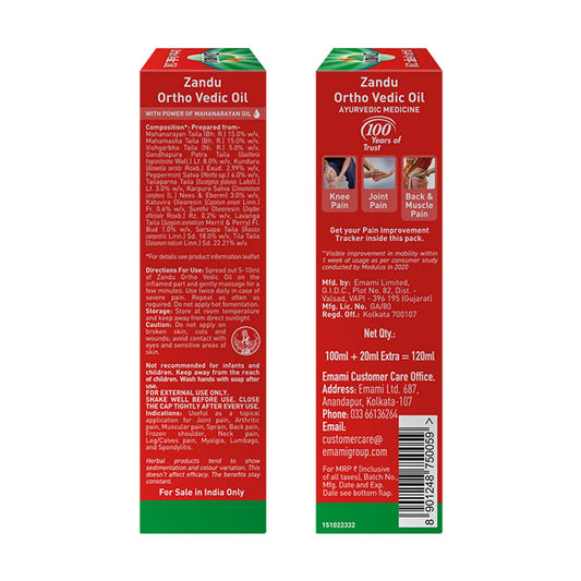 Zandu Ortho Vedic Oil, 100 ml