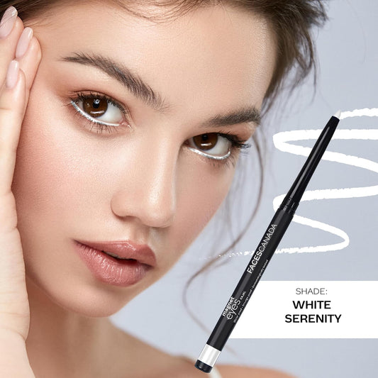 FACESCANADA Magneteyes Color Kajal - White Serenity 06, 0.30g | Highly Pigmented Kohl | 12 Hr Long Stay | Matte Finish | Single Stroke Glide | Water Proof