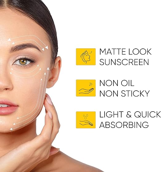 Urban Botanics Ultra Matte Dry Touch Sunscreen SPF 50 PA+++ - Non Comedogenic - Water/Sweat Resistant - Protect against Blue Light, UVA/UVB Rays - 50g