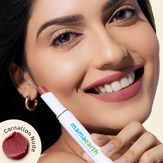Mamaearth Moisture Matte Longstay Lipstick with Avocado Oil & Vitamin E for 12 Hour Long Stay-01 Carnation Nude - 2 g