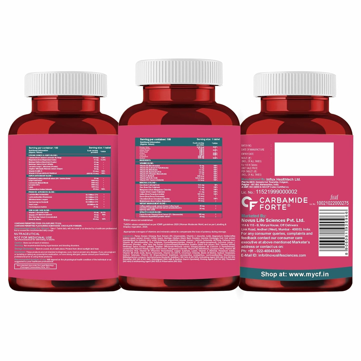 Carbamide Forte Multivitamin Tablets for Women-100 Veg Tablets