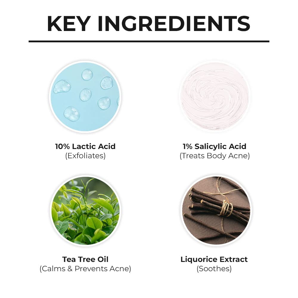 Dr. Sheth's Tea Tree & Lactic Acid Body Lotion With 1% Salicylic Acid | Ph Balancing Moisturizer | Helps To Reduce Body Acne, Uneven Skin Tone | 200 Ml