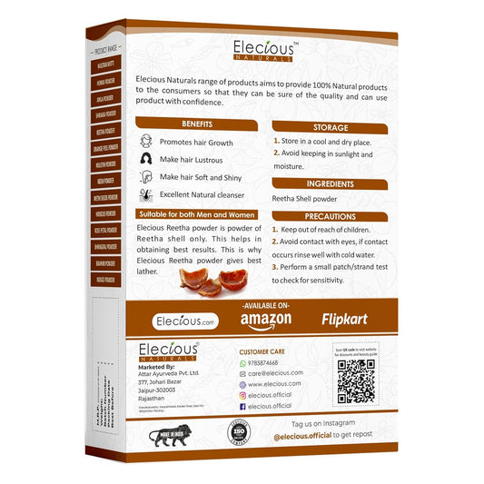 Elecious Pure Reetha Powder for Hair, 200 gm