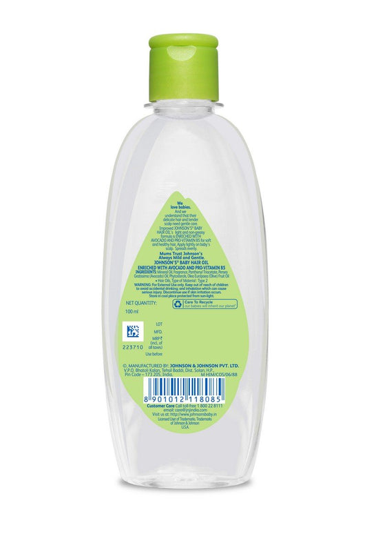 Johnson's Baby Hair Oil with Avocado, 100 ml