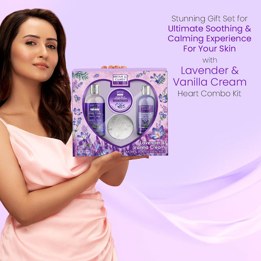 Bryan & Candy Lavender BodyCare Heart Collection, Shower gel, Hand & Body Lotion, Body Polish, Loofah