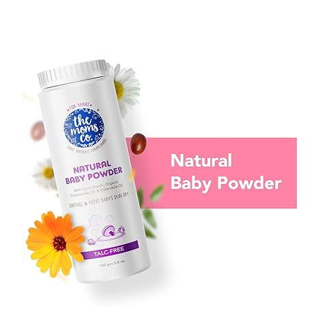 The Moms Co. Talc-Free Natural Baby Powder with Corn Starch, 100 gm