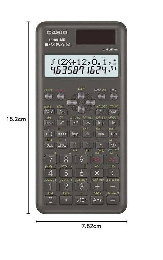 Casio FX-991MS 2nd Gen Non-Programmable Scientific Calculator, 401 Functions and 2-line Display
