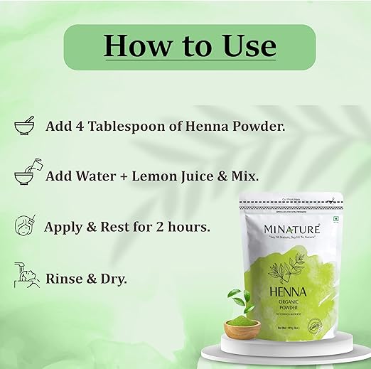 Mi Nature Henna Powder (Lawsonia Inermis), 227 gm, For Hair Dye/Color