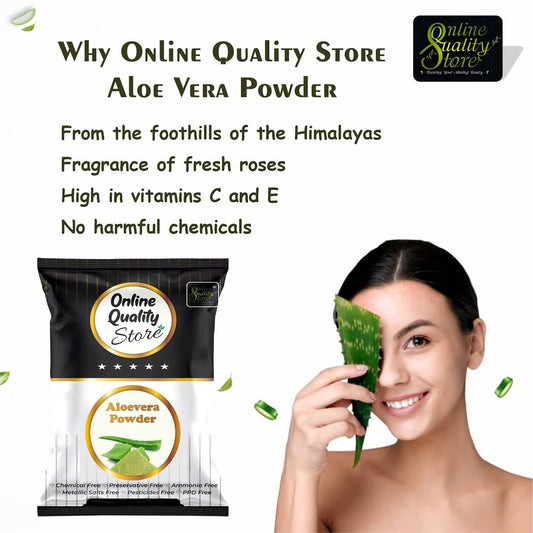 Online Quality Store Herbal Powder Combo (Aloe Vera)-100g |aloe vera powder for hair face |hair straightener |natural hair pack powder