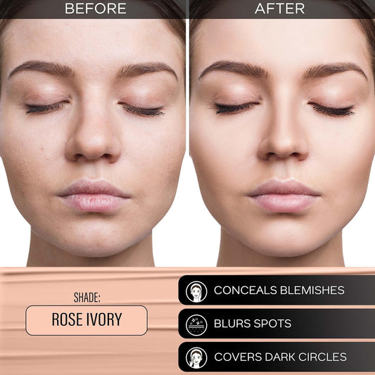 FACESCANADA All Day Hydra Matte Foundation|3-In-1 Foundation + Moisturizer Cream + Spf 30, Rose Ivory 011, 25 ml