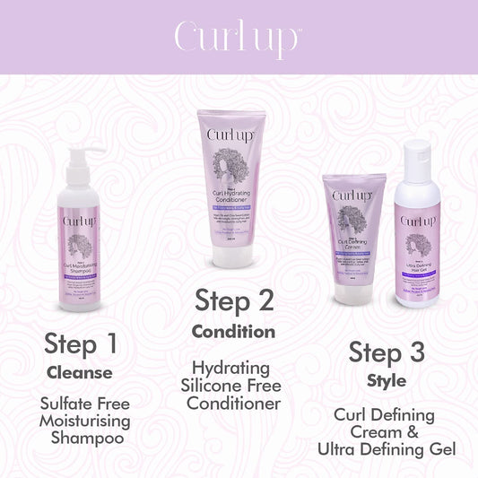 Curl Up Ultra Defining Bundle with Shampoo, Conditioner, Cream & Hair Gel, (Combo of 4)