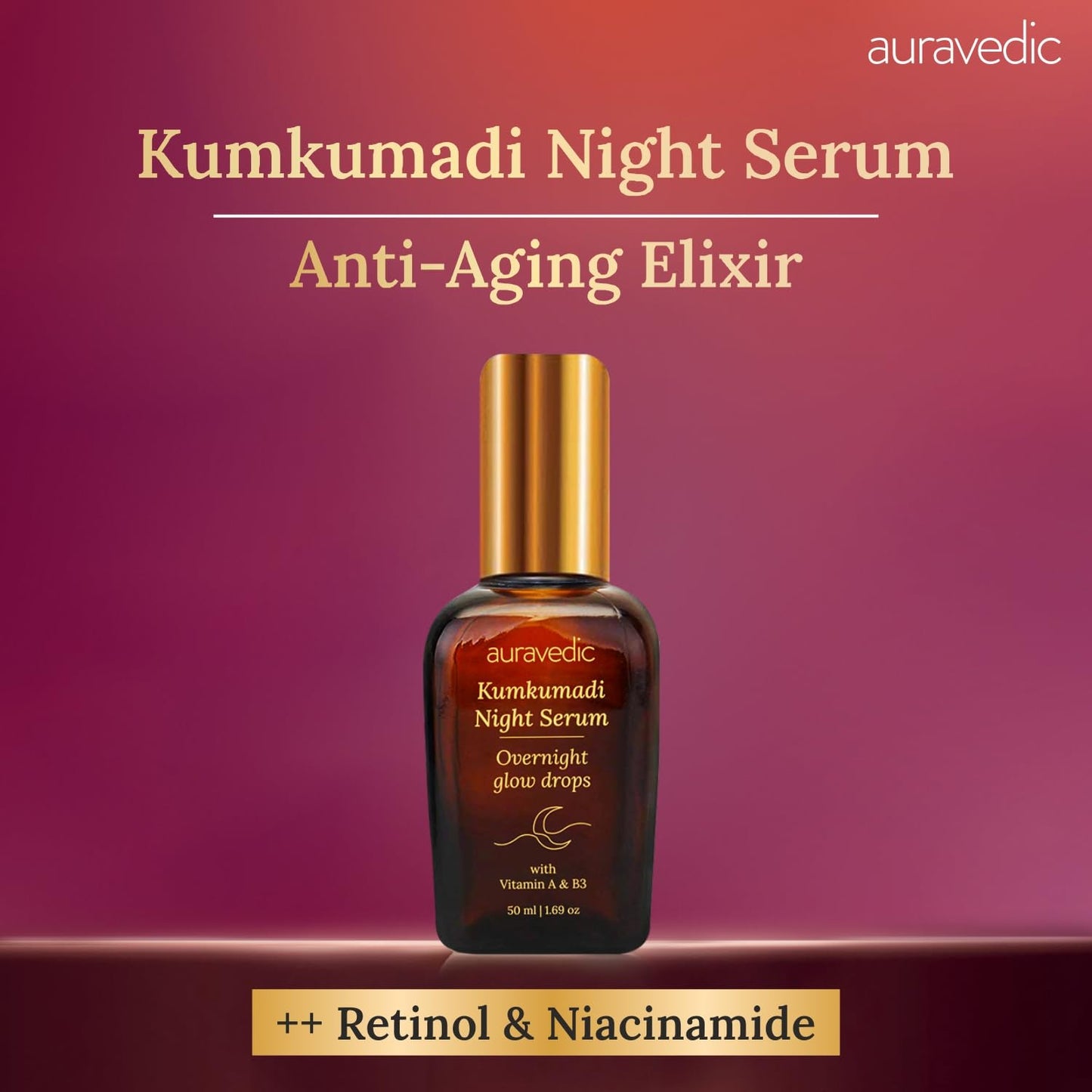 Auravedic Kumkumadi Tailam Retinol Face Serum For Pigmentation and Dark Spot 50ml Niacinamide Serum