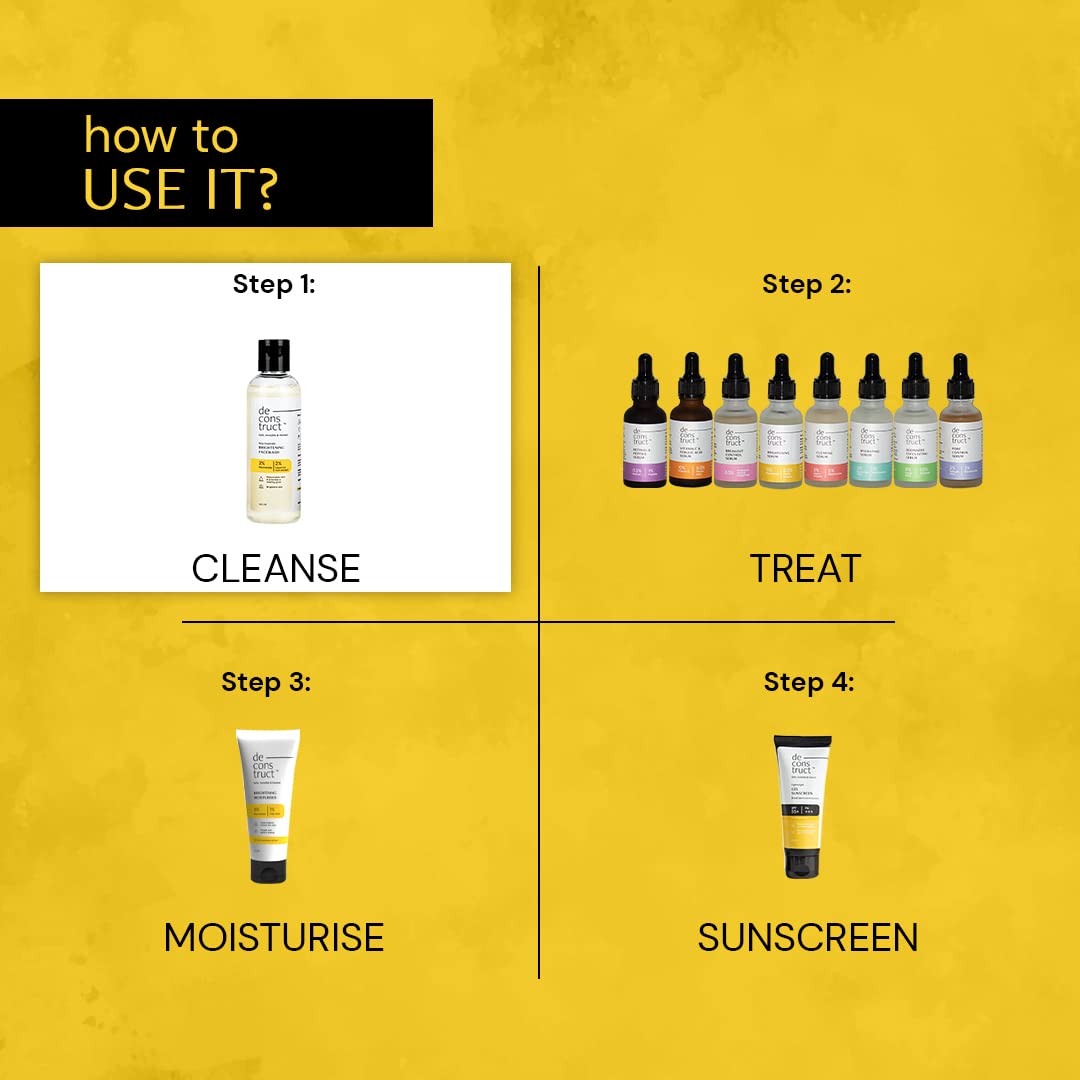 Deconstruct Brightening Facewash | 2% Niacinamide + 2% Liquorice Root Extract, 100 ml