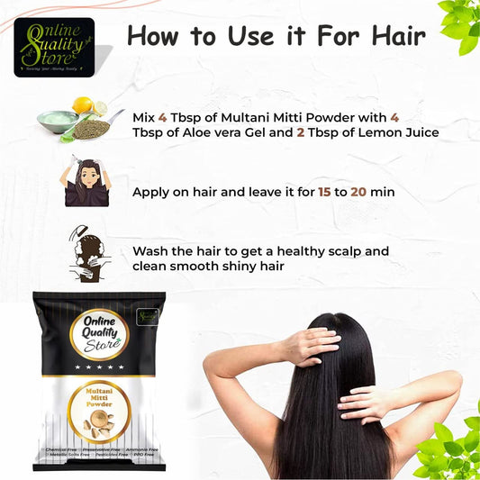 Online Quality Store herbal powder combo for hair and face -100g |Natural Multani Mitti powder for Face Pack
