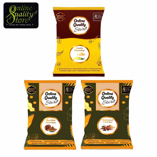 Online Quality Store Reetha Amla Shikakai Powder For Hairs(Reetha 350 Grams,Shikakai 350 Grams, Amla 200 Grams