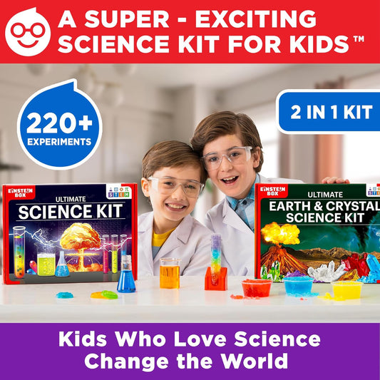 Einstein Box Science Gift Set for Boys & Girls | STEM Learning Toys for 8,9,10,11,12,13,14-Year-Olds | 2-in-1 Educational Toys Set