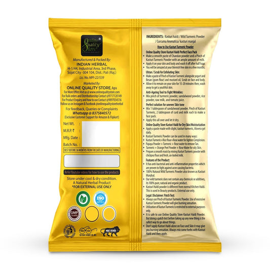Online Quality Store Kasturi Haldi Powder Combo for Hair and Face_100 (100 g)