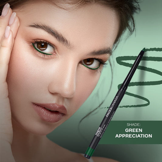 FACESCANADA Magneteyes Color Kajal Pencil - Green Appreciation 02, 0.30G|Highly Pigmented Kohl|12 Hr Long Stay