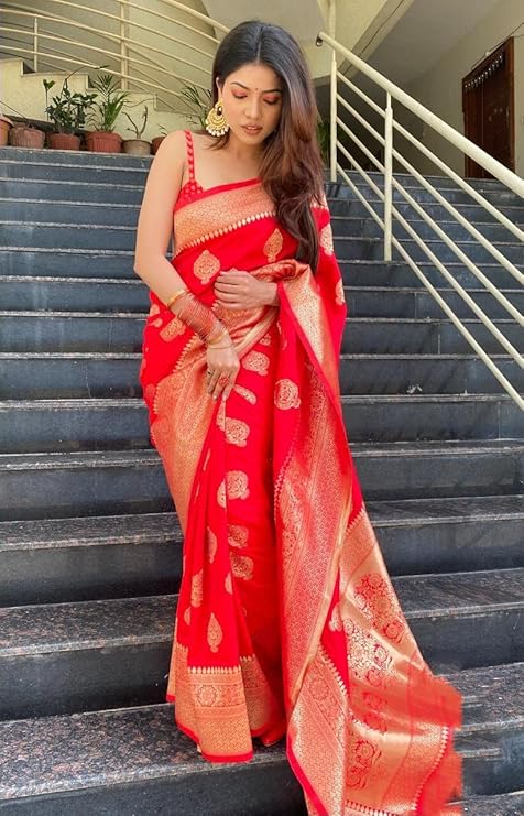 Avantika Fashion Women's Kanjivaram Soft Pure Silk Banarasi Sarees With Blouse Piece