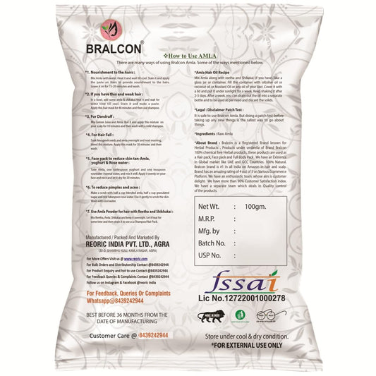 Bralcon Raw Amla, 100 gm | Whole Dried Amla