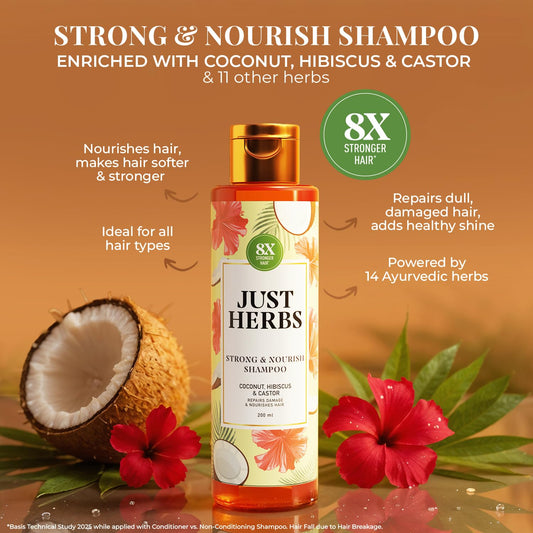 Just Herbs Castor and Black Onion Seed Sulfate Free Shampoo 200 ml