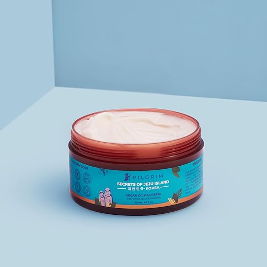 Pilgrim Korean Argan Oil Hair Mask For Dry & Frizzy Hair With White Lotus And Camellia ,200ml
