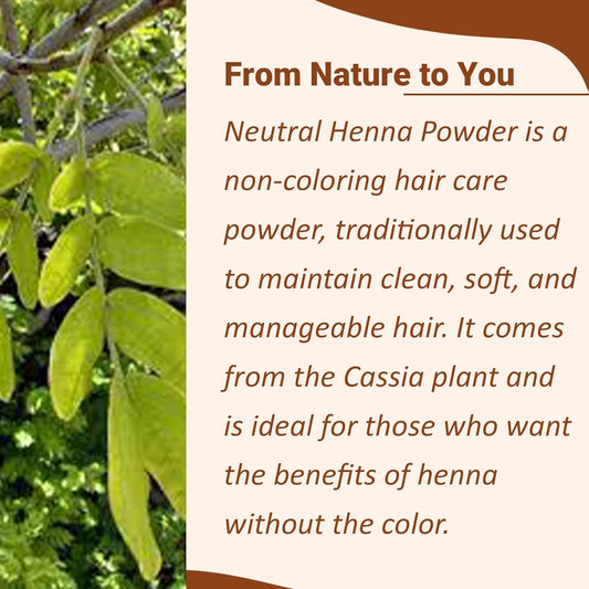 Mi Nature Pure Neutral Henna Powder(Cassia Obovata), 227 gm