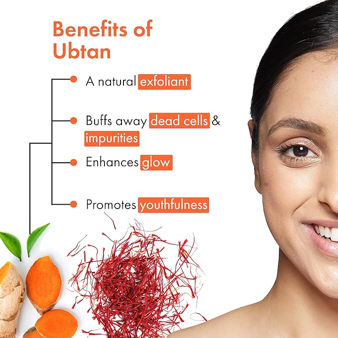 Good Vibes Ubtan Insta Glow Light Day Cream - Contain Saffron, Turmeric, & Vitamin B3 - Chemical Free - 50 g
