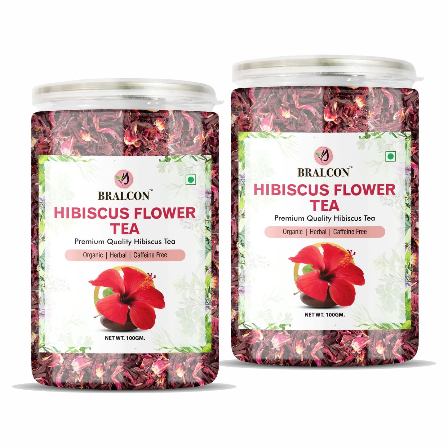 Bralcon Organic Hibiscus Flower Tea- 100 gm | Premium Hibiscus Tea Leaves