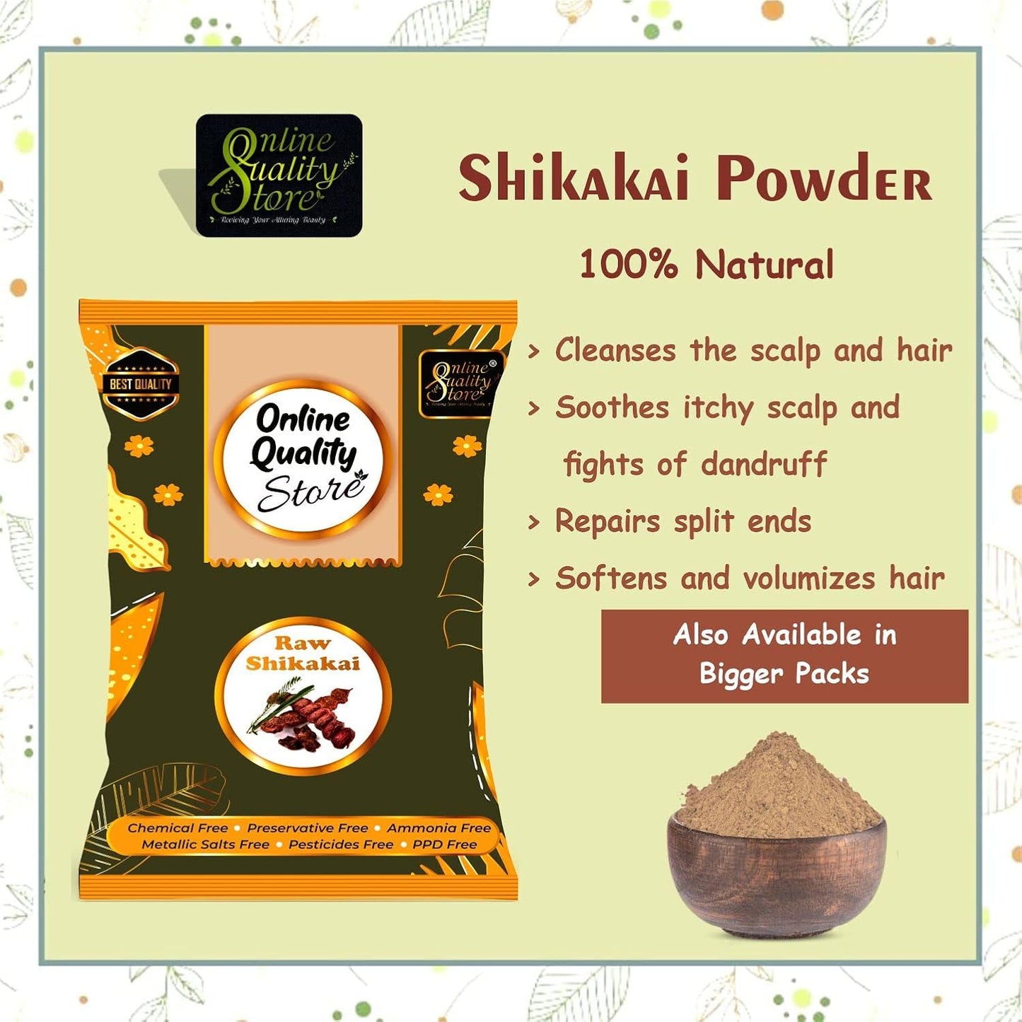 Online Quality Store Reetha Amla Shikakai Powder For Hairs(Reetha 350 Grams,Shikakai 350 Grams, Amla 200 Grams
