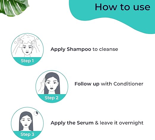 Pilgrim Korean Advanced Hair Growth Regime | Redensyl 3% & Anagain 4% Hair Serum 50ml,Sulphate-Free Shampoo 200ml & Hair Conditioner 200ml