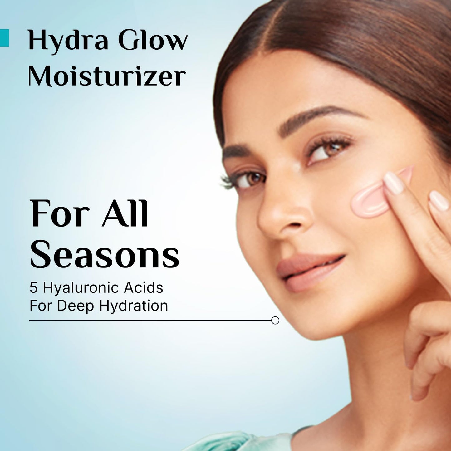 Pilgrim Korean Rice Water Hydra Glow Moisturizer 100Gm with 5 Hyaluronic Acids, 3% Niacinamide, 5 Ceramides | 5x Hydration & Instant Glass Skin
