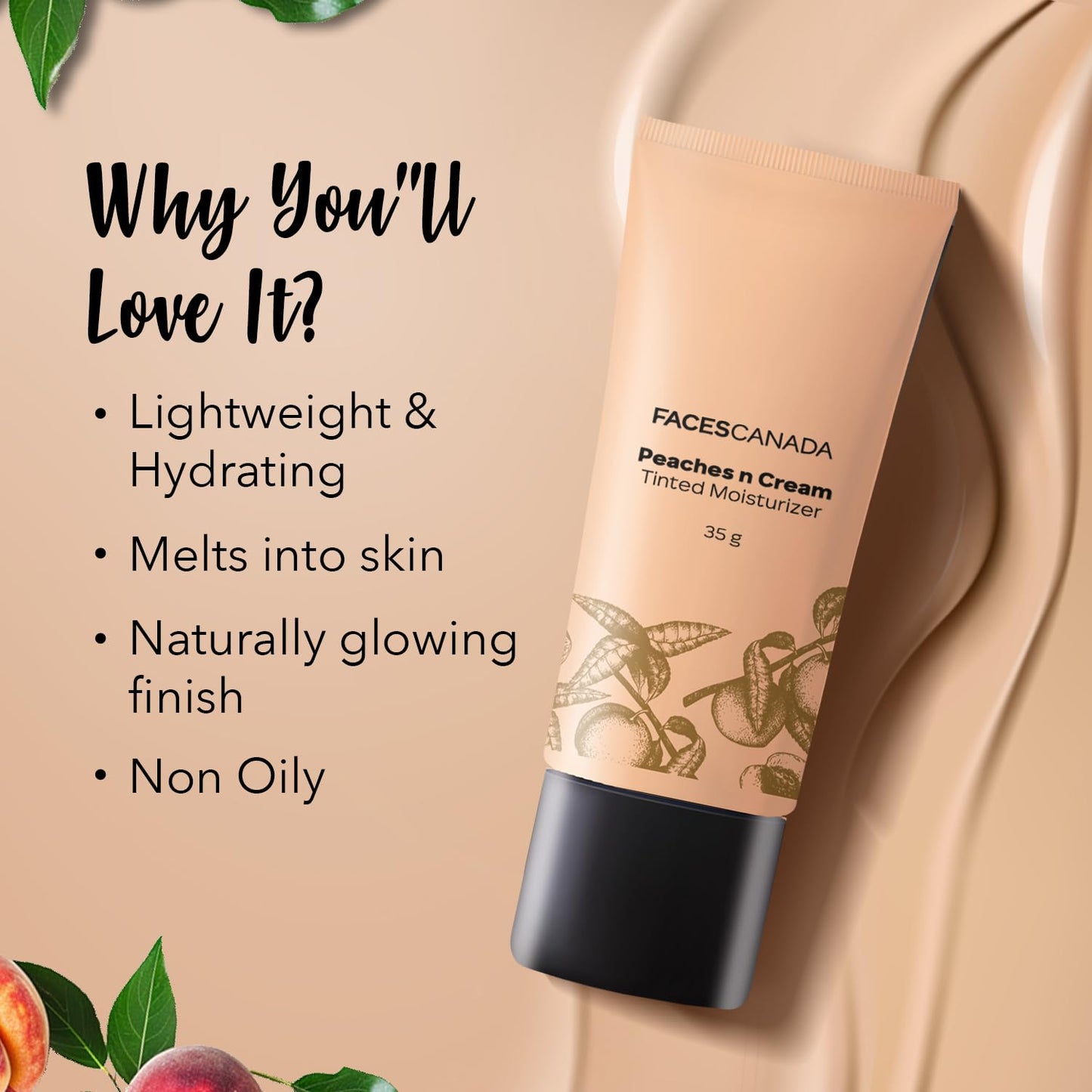 FACES CANADA Tinted Moisturizer - Peaches N Cream - Honey Beige 03, 35 gm