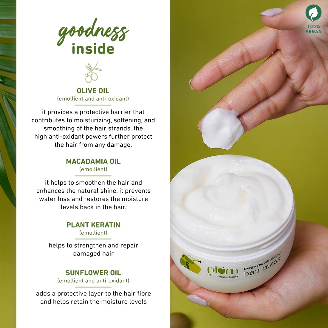 Plum Olive & Macadamia Mega Moisturizing Hair Mask, 250 ml