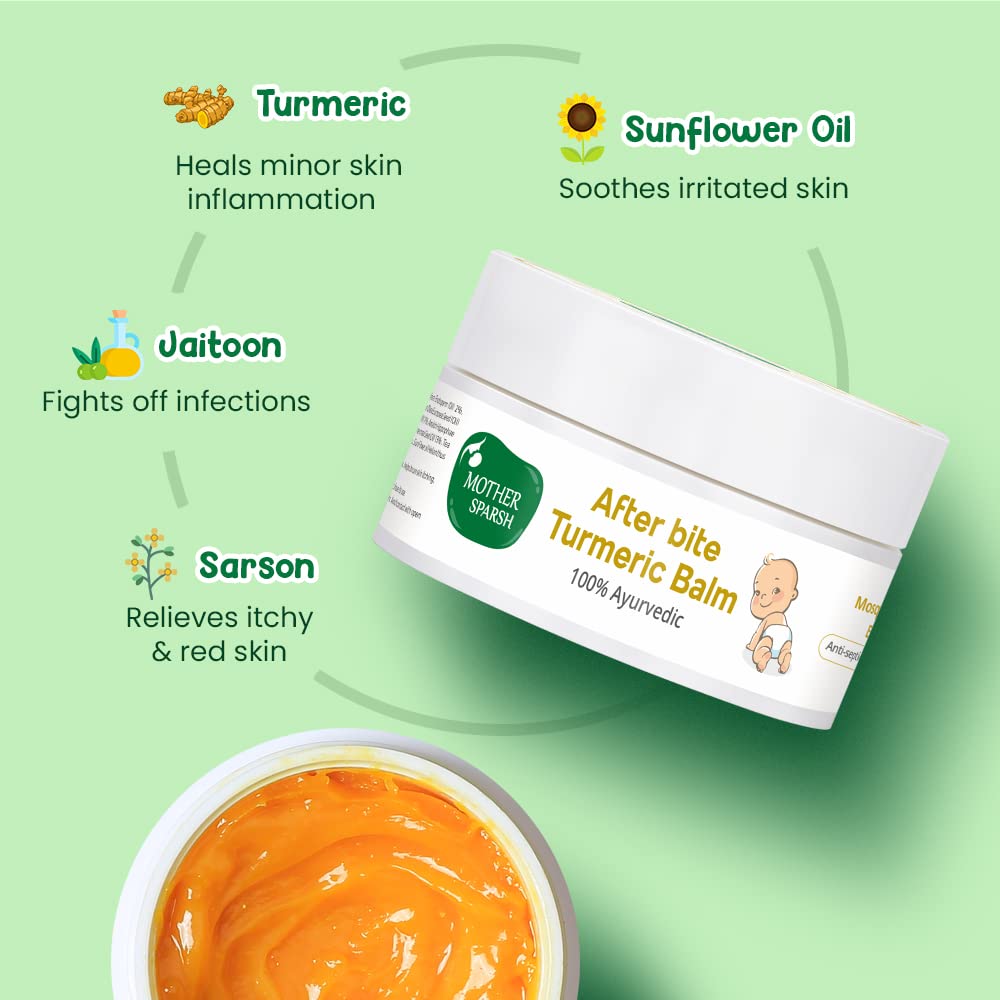 Mother Sparsh After Bite Turmeric Balm for Rashes And Mosquito Bites, 25 gm