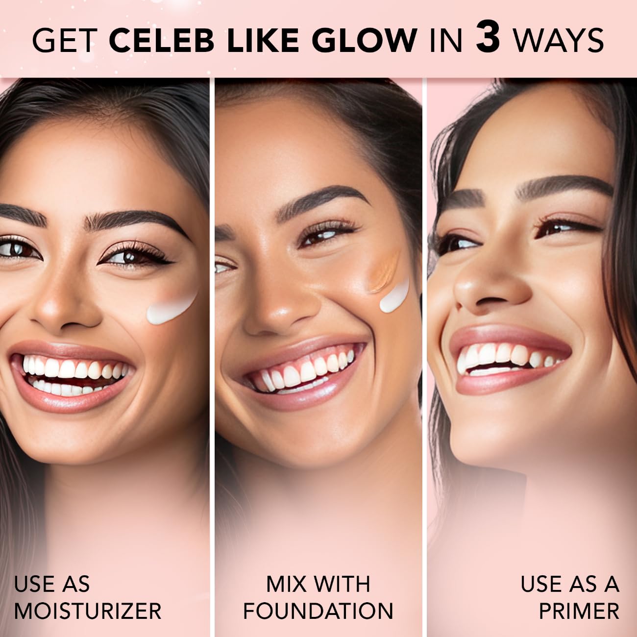 FACESCANADA Strobe Cream - Rose Gold, 30Ml | Primer + Highlighter + Moisturizer | Shea Butter & Hyaluronic Acid | Intense Hydration