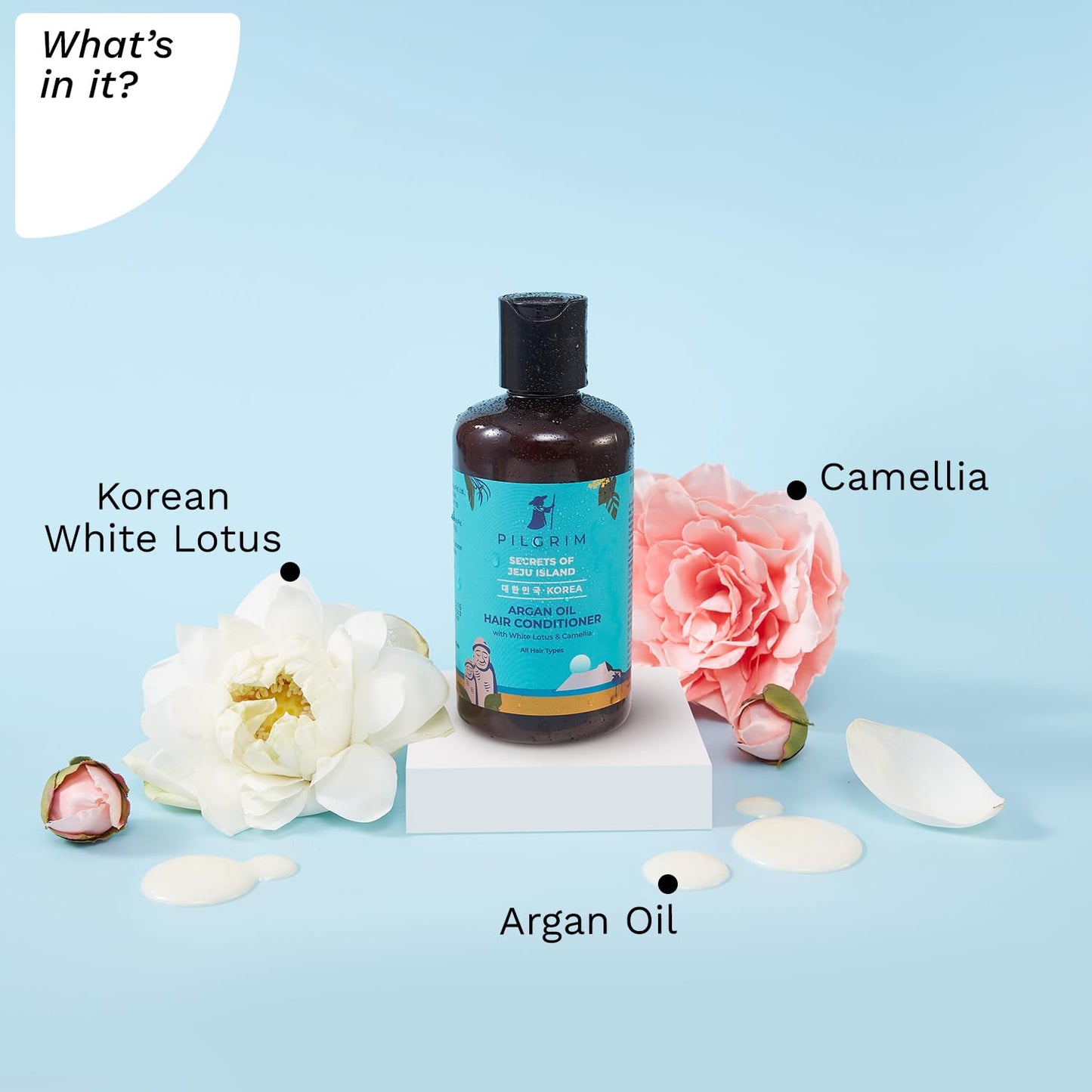 Pilgrim Korean Argan Oil Hair Conditioner With White Lotus & Camellia, 200 ml