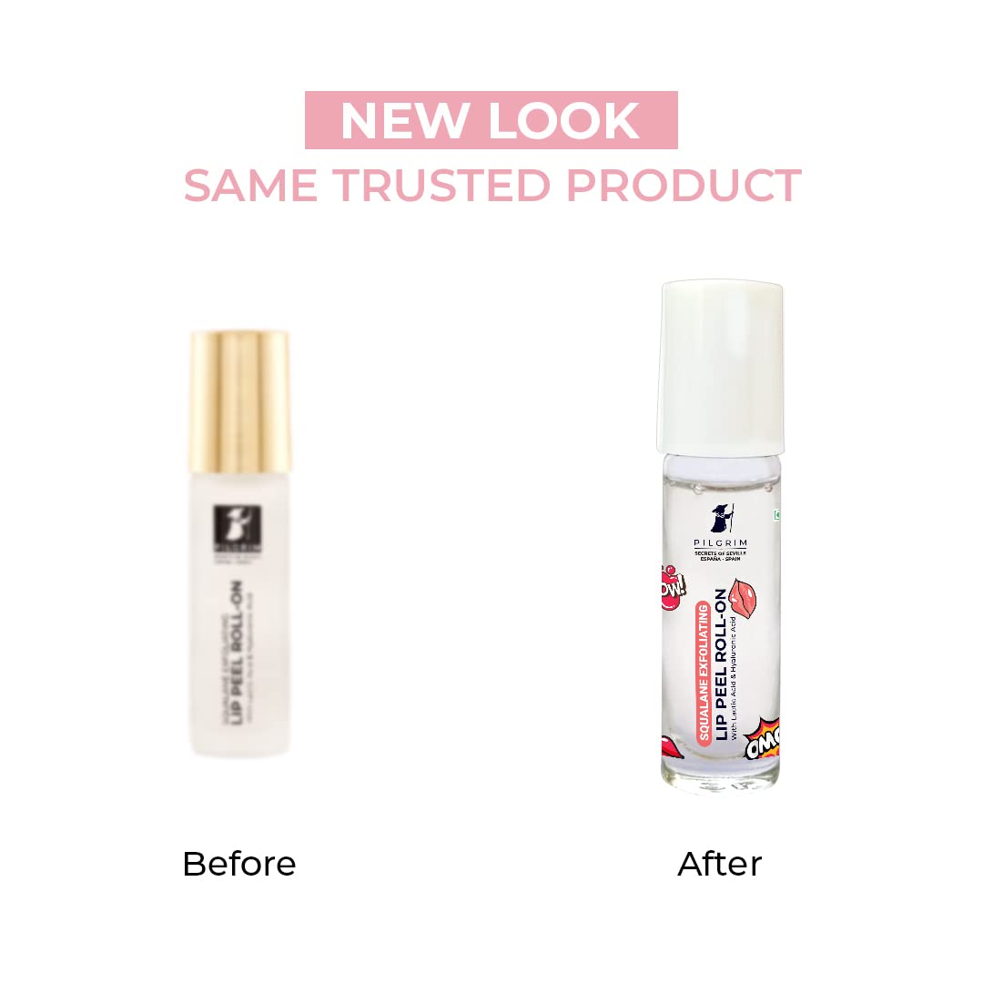 Pilgrim Spanish Squalane Lip Peel Roll-on with lactic acid & hyaluronic acid, 6 ml